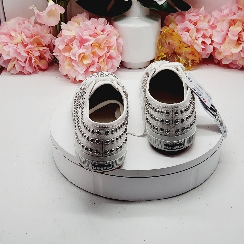 Superga 2750 COTSTUDS1W White Studded Sneakers - Picture 5 of 15